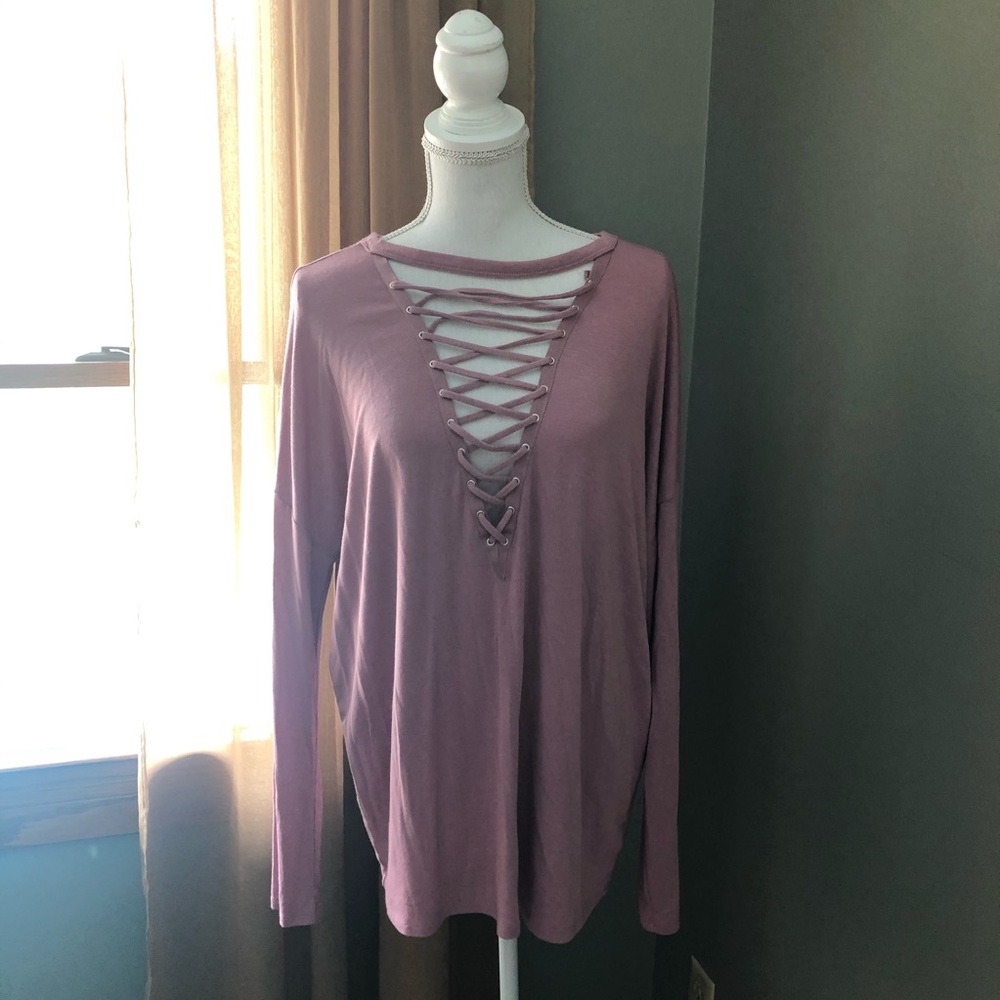 Express top with corset detail in front